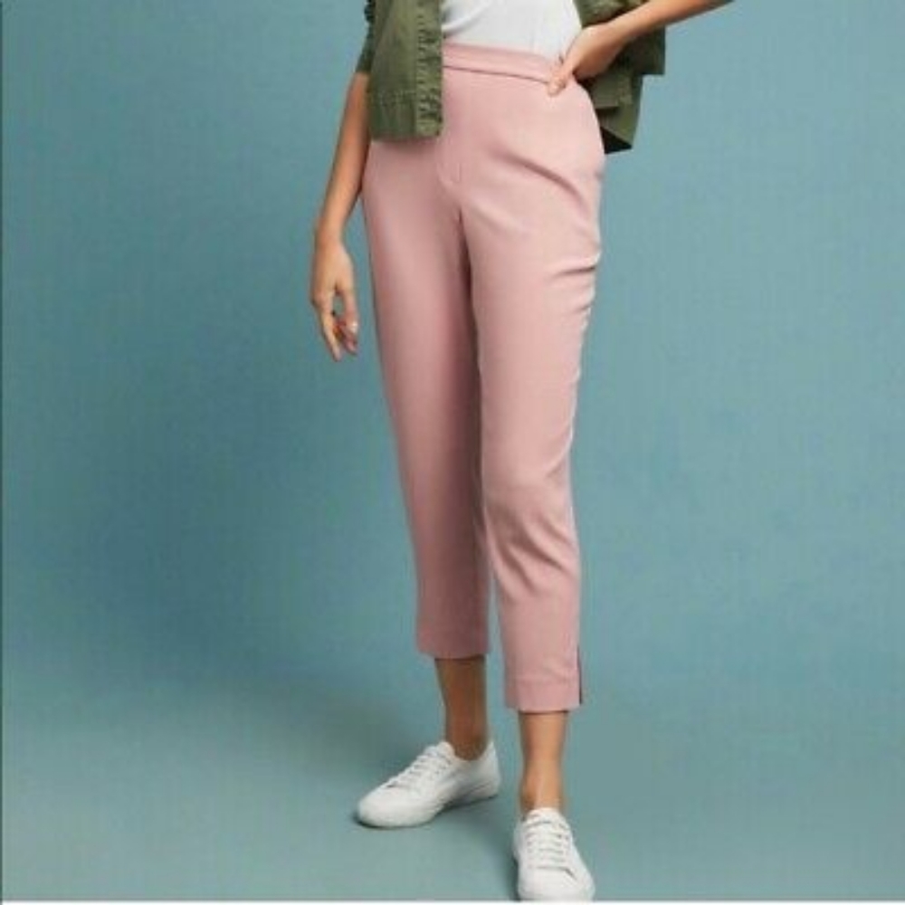 Anthropologie Pink Pull On Trouser Small NWT